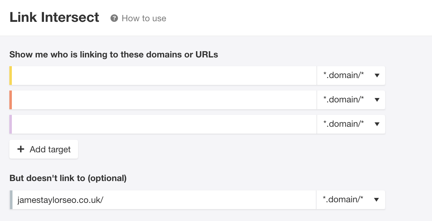 Ahrefs Link Intersect 