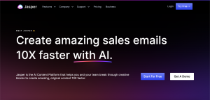 Jasper AI homepage 